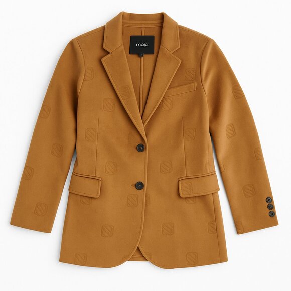 NWT Maje Brown Tabac Wool Oversized Belted Blazer Jacket Coat Size 0 XS - Picture 4 of 11